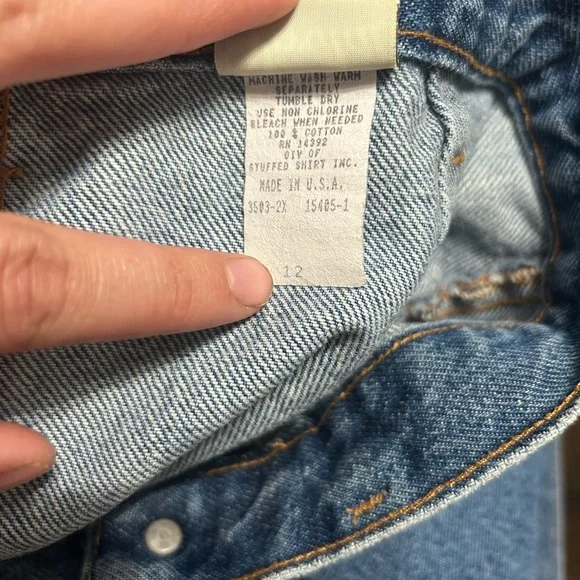 Vintage Blue Button-Down Pencil Skirt - Picture 6 of 7